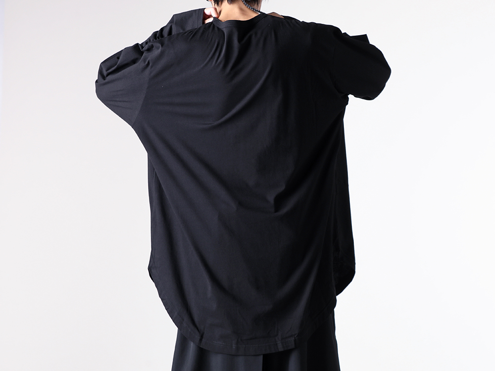 GroundY - 25-26AW - Long Sleeve T-Shirt - Long Sleeve Jumbo Round T-Shirt （BLACK） - GA-T06-040 3-004