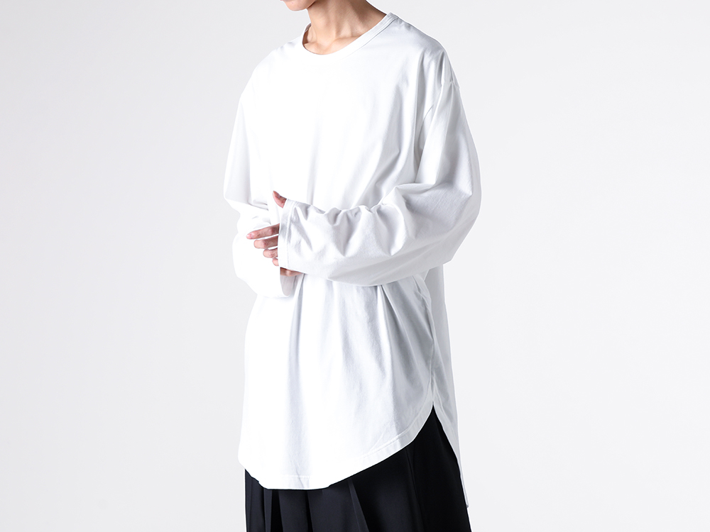 GroundY - 25-26AW - Long Sleeve T-Shirt - Long Sleeve Jumbo Round T-Shirt （WHITE） - GA-T06-040 3-005