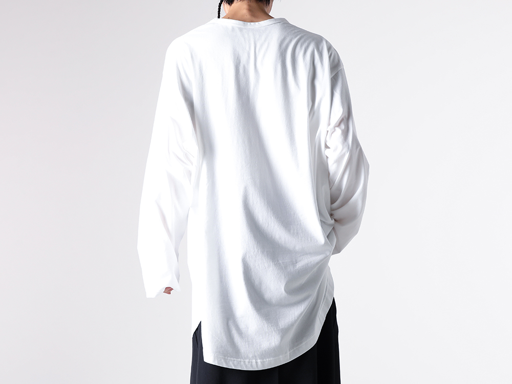GroundY - 25-26AW - Long Sleeve T-Shirt - Long Sleeve Jumbo Round T-Shirt （WHITE） - GA-T06-040 3-006