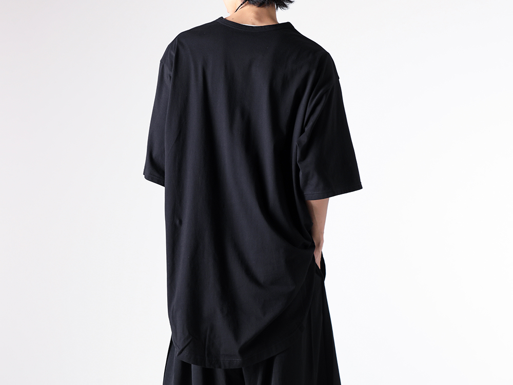 GroundY - 25-26AW - Short  Sleeve T-Shirt - Short Sleeve Jumbo Round T-Shirt （BLACK） - GA-T05-040 4-004