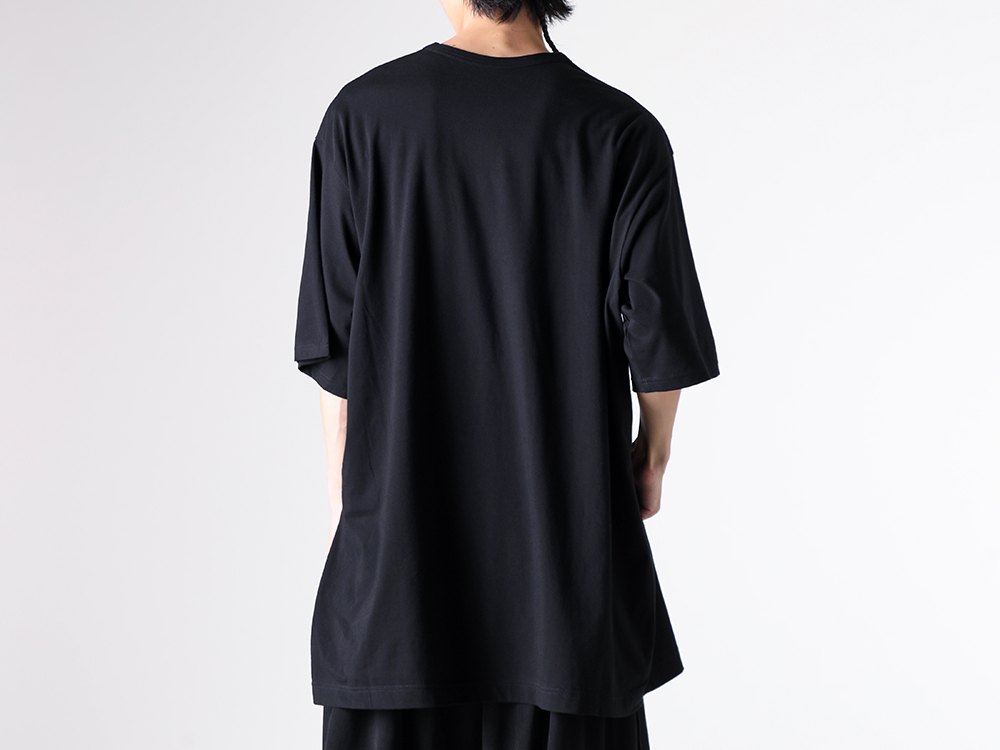 GroundY - 25-26AW - Short  Sleeve T-Shirt - Slit Short Sleeve Jumbo T-Shirt （BLACK） - GA-T02-040 4-008