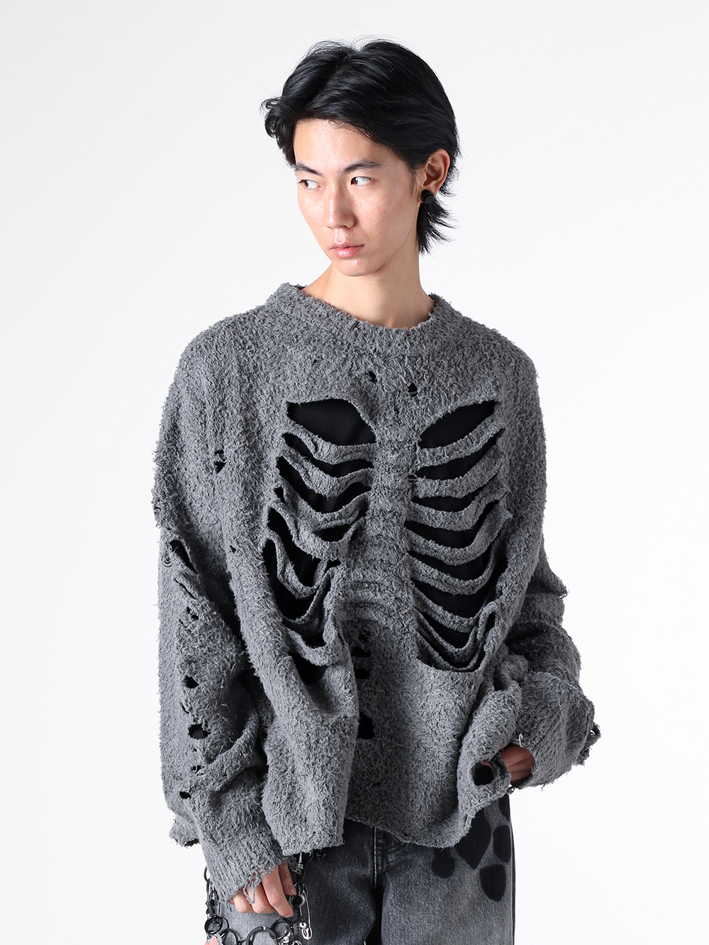 doublet - 2025AW  - Knit and Shirt - 25AW61KN192 Ribcage Knit Pullover 2-001