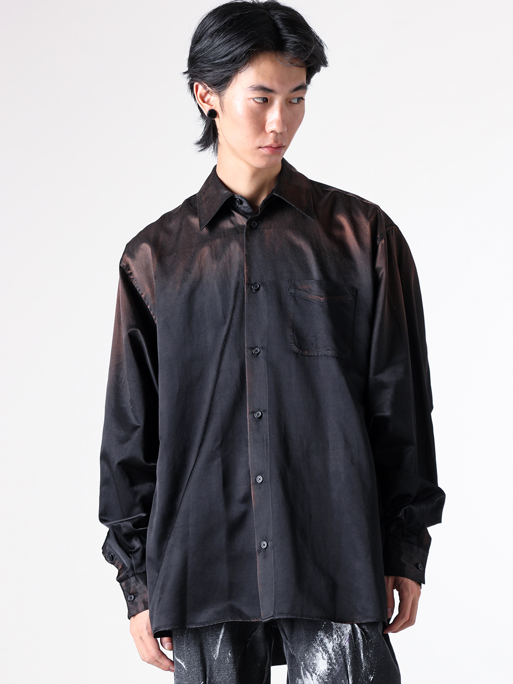 doublet - 2025AW  - Knit and Shirt - 25AW38SH160 Sun-Fade Satin Shirt 2-004