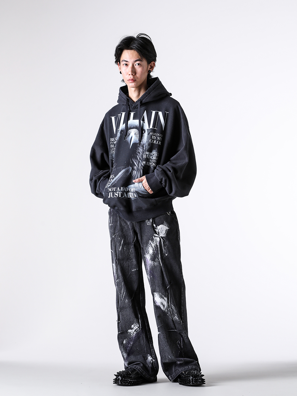 doublet - 2025AW - Sweater and Parka - 25AW47CS410 Villain Cover Print Hoodie 3-002