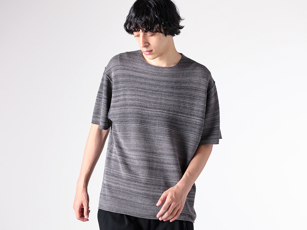 DEVOA - 25-26AW  - T-Shirt - Knit Short Sleeve Merino Wool / Cotton （GRAY） - KTS-MCN1 2-003