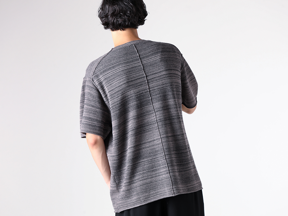 DEVOA - 25-26AW  - T-Shirt - Knit Short Sleeve Merino Wool / Cotton （GRAY） - KTS-MCN1 2-004