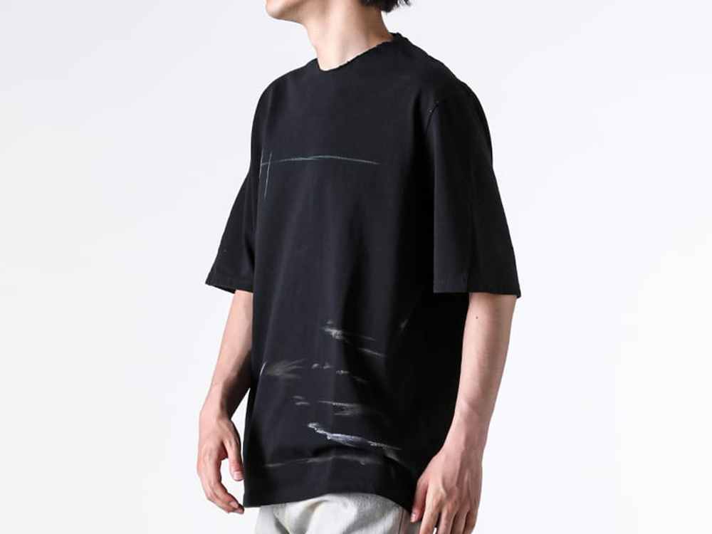 DEVOA - 25-26AW - T-Shirt - Short Sleeve Vintage Wash & Print (BLACK) - CSC-2JC1 2-007