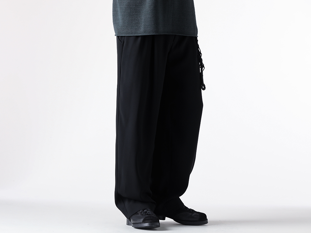 DEVOA - 25-26AW - Pants - Baggy Pants Matte Polyester （BLACK） - PTJ-SMPB 3-002