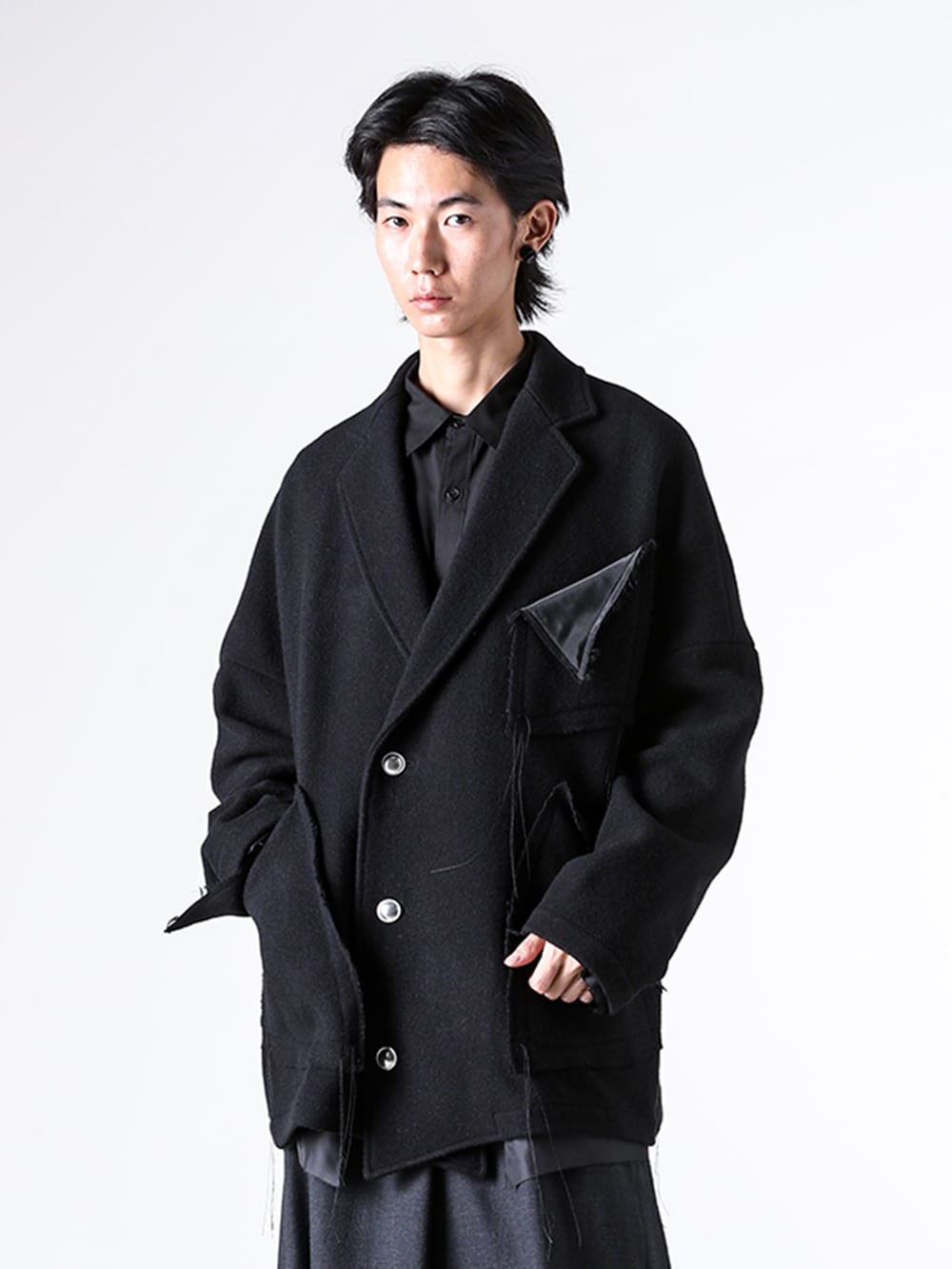 sulvam - 25AW styling - Outer - MW-C02-400 - Short Broken Coat  1-001