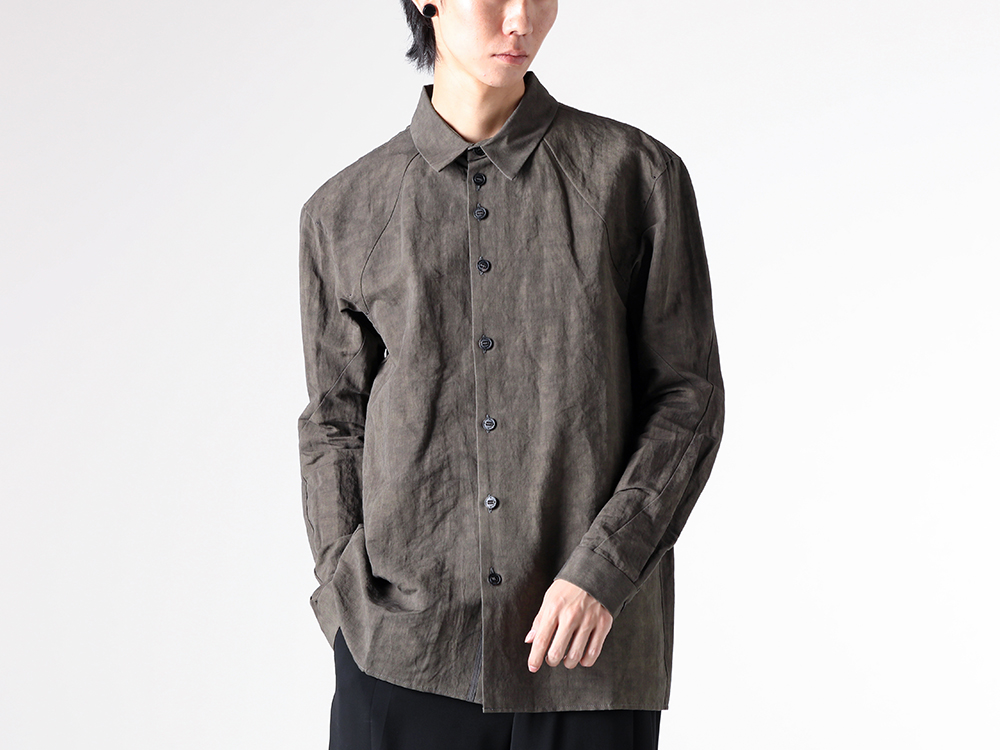 DEVOA - 25-26AW - Long Sleeve Shirt - Fitted Shirt Cotton / Linen Advanced Dye （MAD GRAY） / SHC-ADNV 1-0011