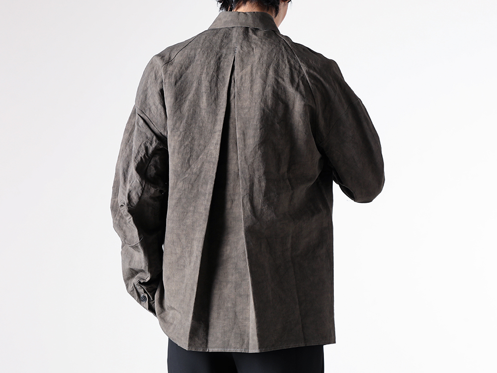 DEVOA - 25-26AW - Long Sleeve Shirt - Loose Fit Shirt Cotton / Linen Advanced Dye （MAD GRAY） / SHC-ADRL 1-0016