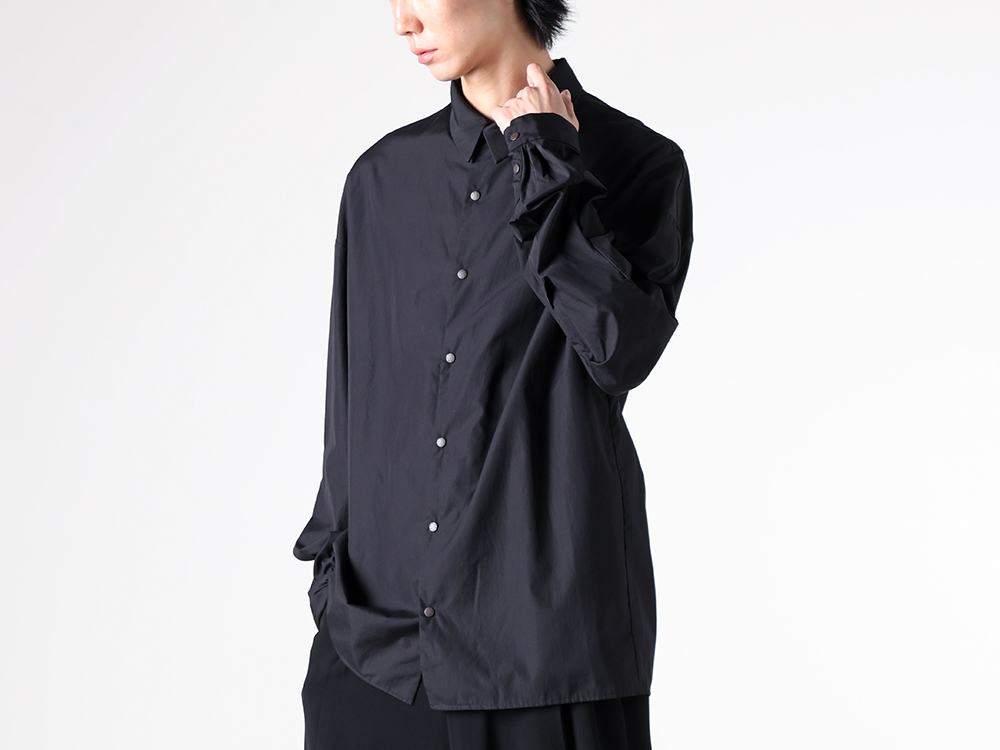 DEVOA - 25-26AW - Long Sleeve Shirt - Loose Fit Shirt 170/2 SUVIN Cotton （BLACK） / SHC-S17L 1-005
