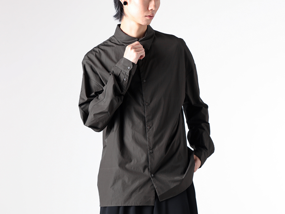 DEVOA - 25-26AW - Long Sleeve Shirt - Loose Fit Shirt 170/2 SUVIN Cotton （DARK KHAKI） / SHC-S17L 1-007
