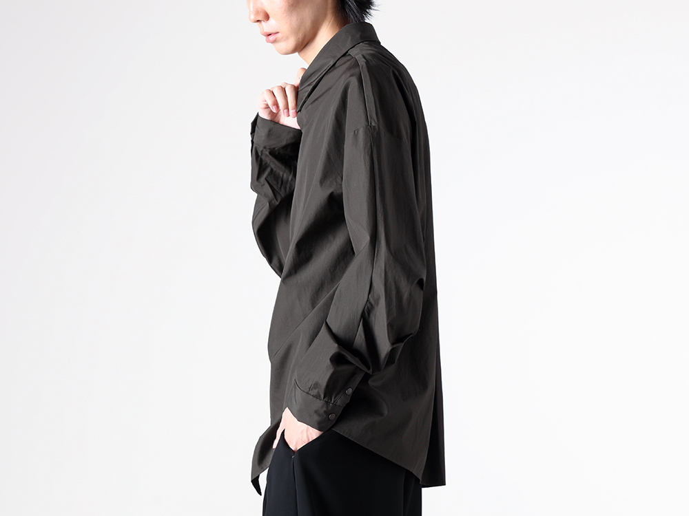 DEVOA - 25-26AW - Long Sleeve Shirt - Loose Fit Shirt 170/2 SUVIN Cotton （DARK KHAKI） / SHC-S17L 1-008