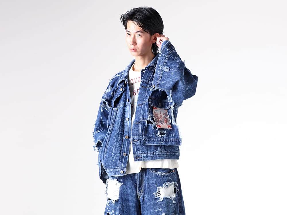 SEVESKIG- Re:Layer Denim Jacket - INDIGO styling images 3