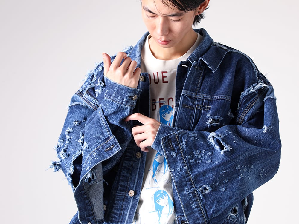 SEVESKIG- Re:Layer Denim Jacket - INDIGO styling images 4
