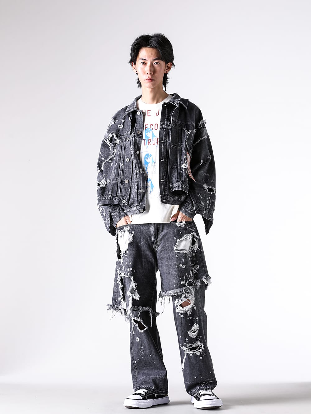 SEVESKIG- Re:Layer Denim Jacket - BLACK styling images 6