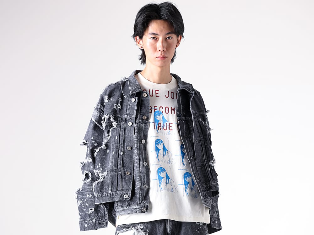 SEVESKIG- Re:Layer Denim Jacket - BLACK styling images 7