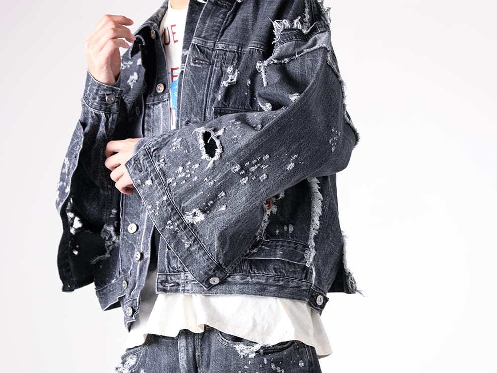 SEVESKIG- Re:Layer Denim Jacket - BLACK styling images 8