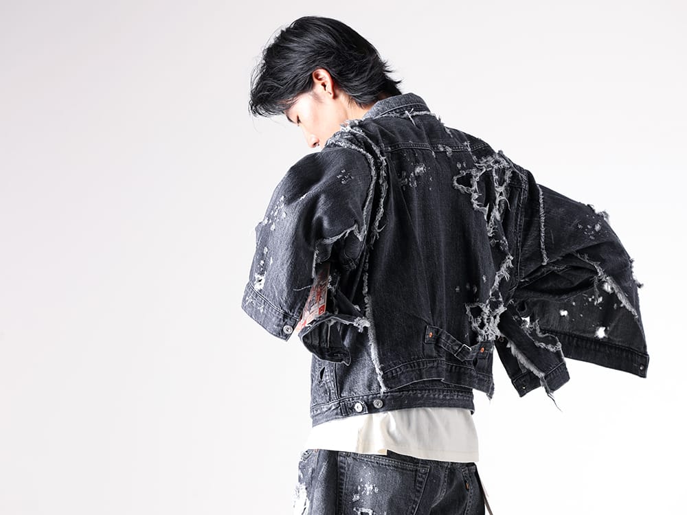 SEVESKIG- Re:Layer Denim Jacket - BLACK styling images 9
