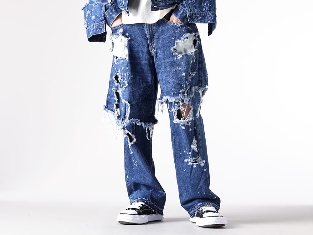 SEVESKIG- Re:Layer 5P Denim Pants - INDIGO styling images 1