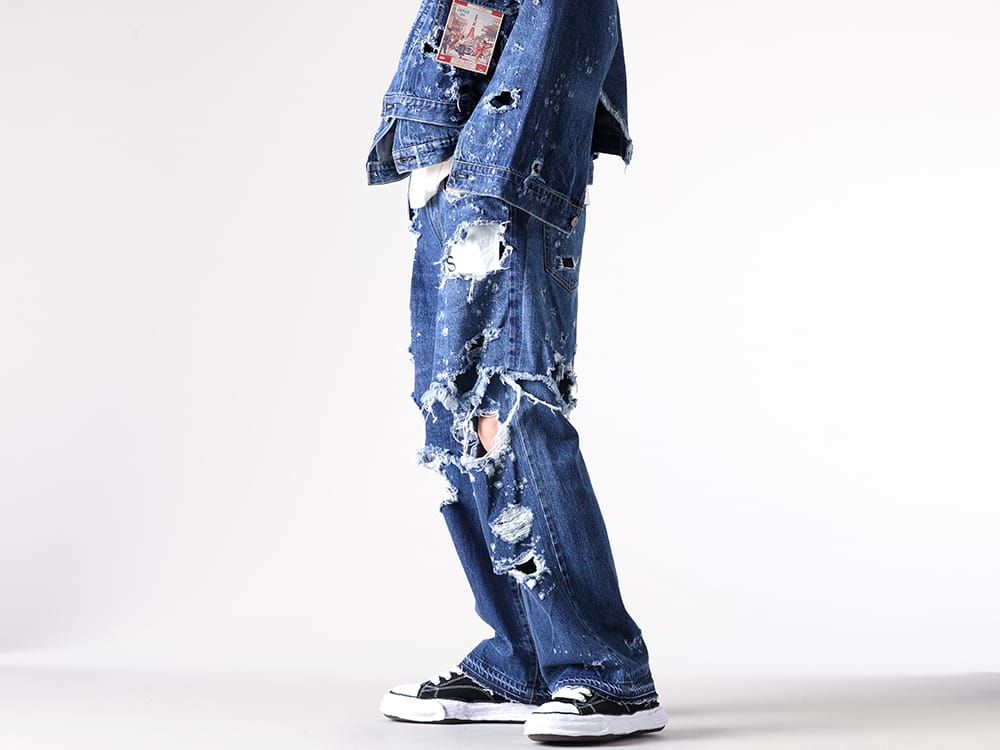 SEVESKIG- Re:Layer 5P Denim Pants - INDIGO styling images 3