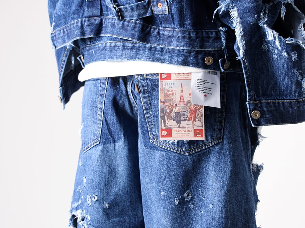 SEVESKIG- Re:Layer 5P Denim Pants - INDIGO styling images 5