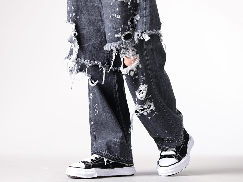 SEVESKIG- Re:Layer 5P Denim Pants - BLACK styling images 7