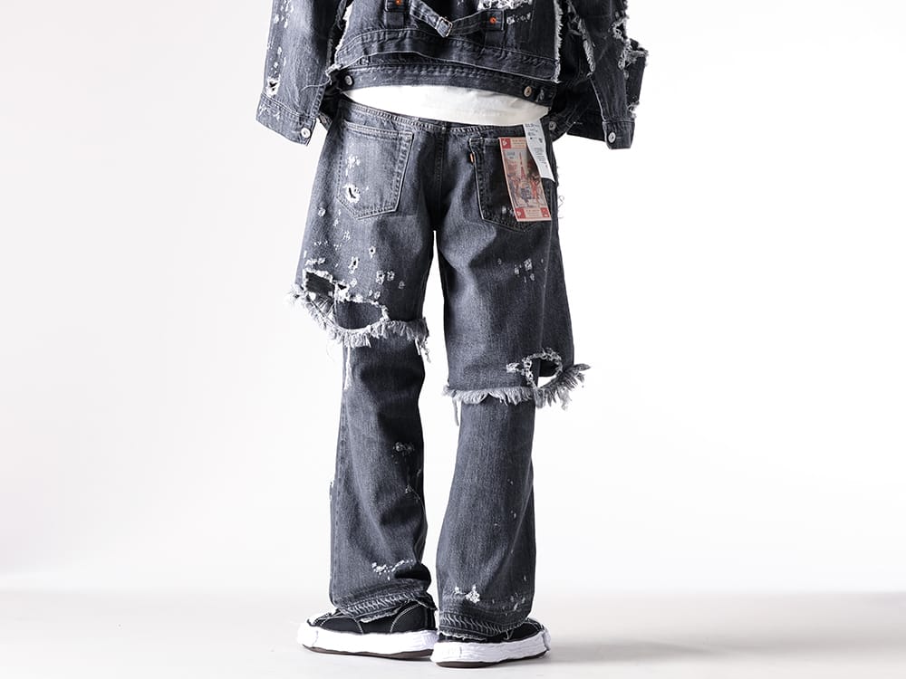 SEVESKIG- Re:Layer 5P Denim Pants - BLACK styling images 9