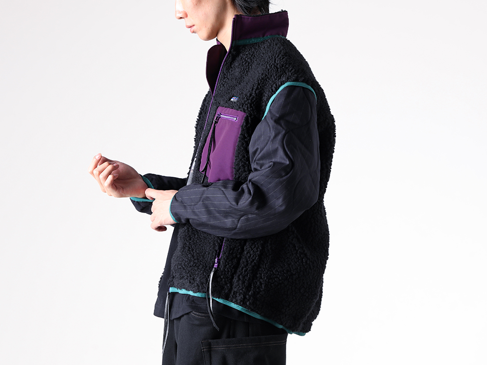 KHOKI - 25-26AW - Coat・Jacket - Freece-texture jacket （Black） - 25fw-jk-01 1-005