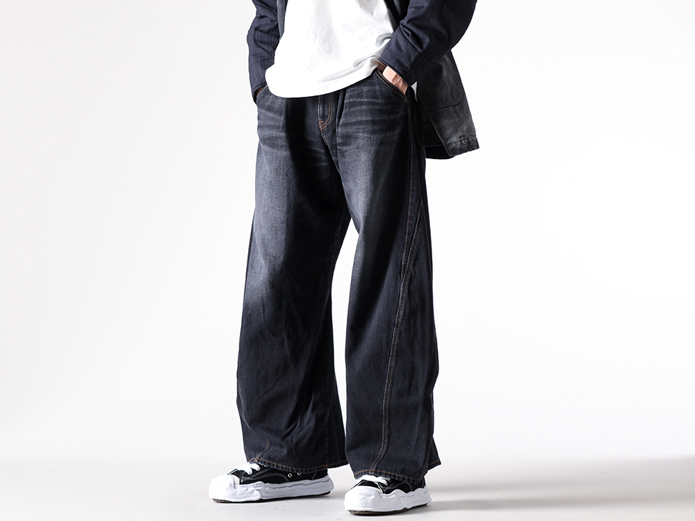 KHOKI - 25-26AW - Pants - 3D cutting denim pants （Black） - 25fw-p-12 4-0011