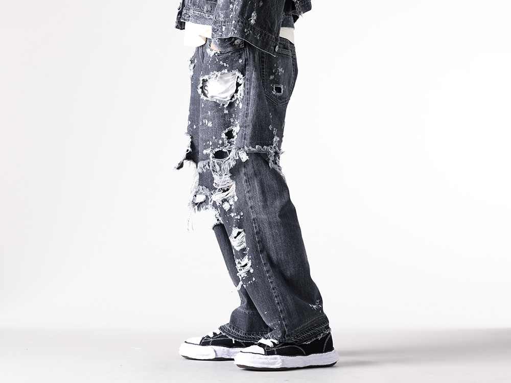 SEVESKIG - 25AW  - SEVESKIG(セヴシグ)-セットアップ仕様のデニムパンツ - PT-SV-NGA-1005 Re:Layer 5P Denim Pants - A11FW702 PETERSON 23 Original Sole Canvas Low-Top Sneaker 2-003