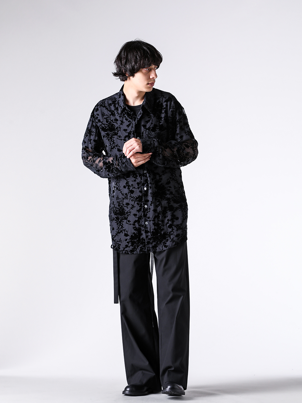 Ann Demeulemeester - 25-26AW - TOPS - MARK HIGH COMFORT SHIRT （Black） - 2520-M-SH02-FA616-099 1-006