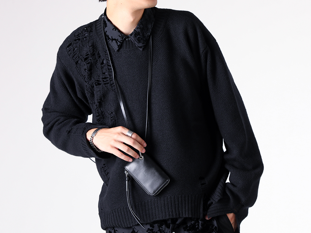 Ann Demeulemeester - 25-26AW - WALLET - JACKY SMALL WALLET WITH DETACHABLE STRAP （Black） - CO00-M-W05-LT128-099 3-002