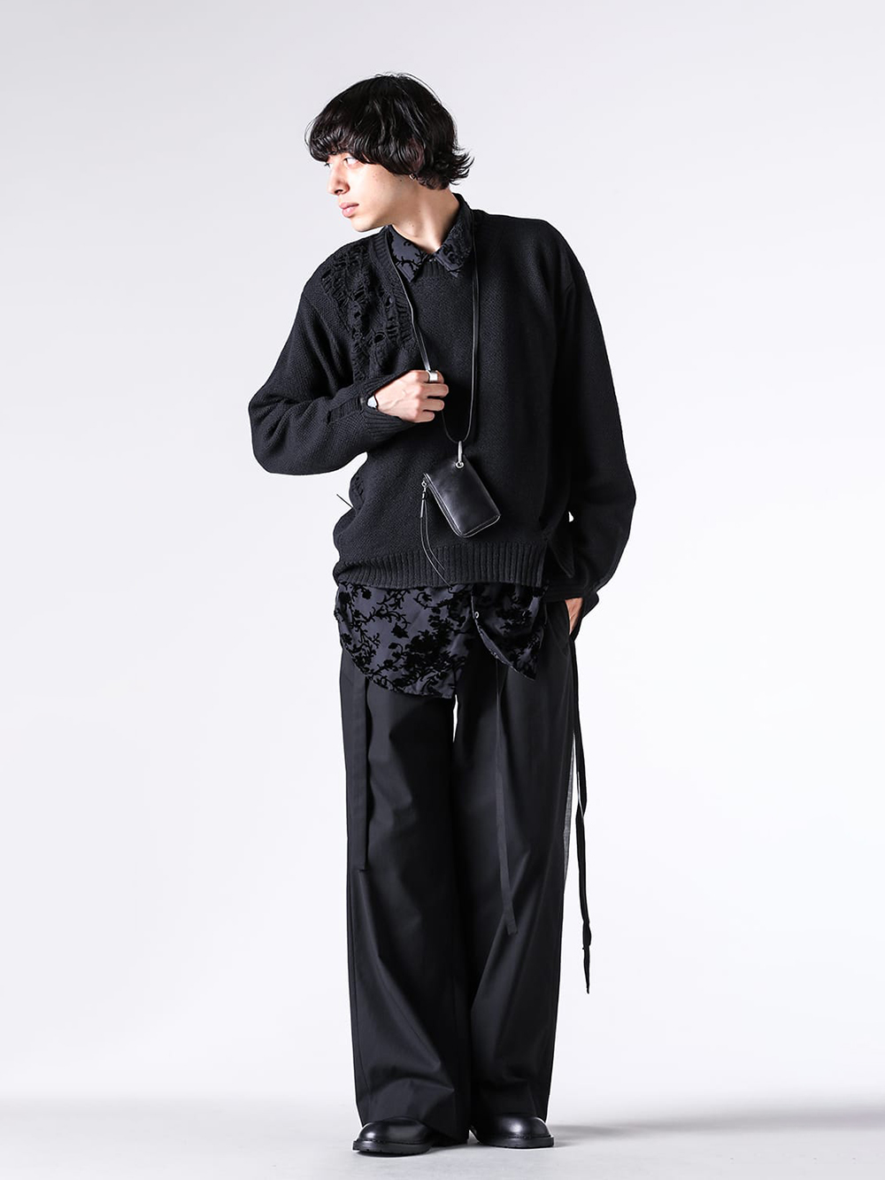 ANN DEMEULEMEESTER 2010SS 糸玉刺繍 ネクタイ ANN DEMEULEMEESTER（アンドゥムルメステール）ネクタイ 白