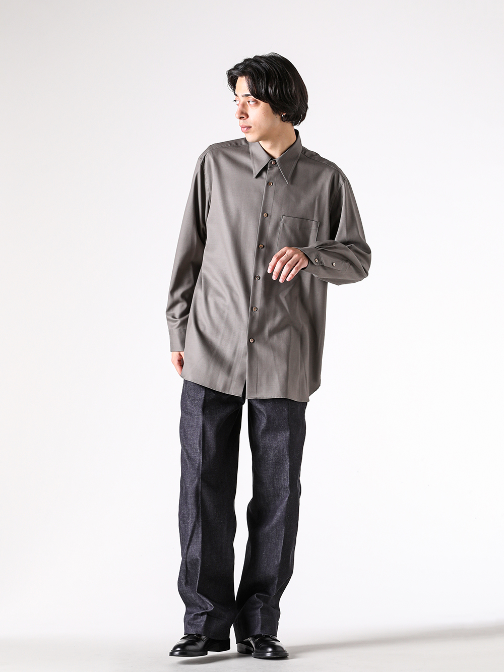 IRENISA - 25AW  - Shirt - IH-25FW-B045-ND8 Regular Collar Relax Fit Shirt 3-004