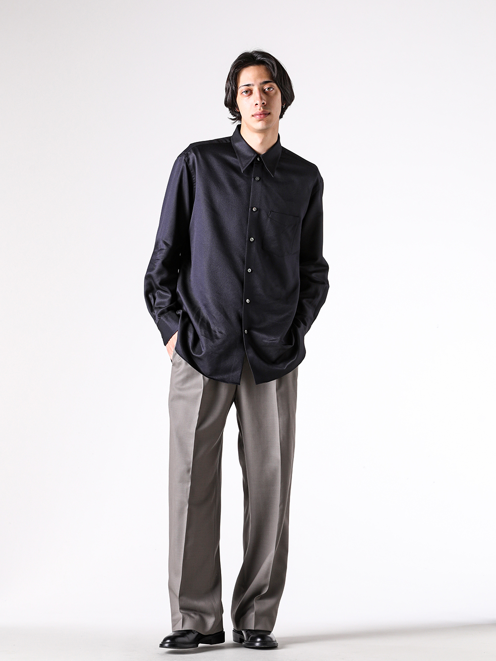 IRENISA - 25AW  - Shirt - IH-25FW-B045-FJW Regular Collar Relax Fit Shirt 3-006