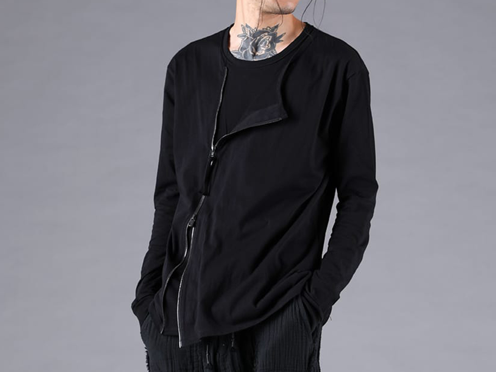 D.HYGEN - 25-26AW - Tops - Front Layered Long Sleeve T-Shirt （BLACK） - ST101-1125A 1-0021