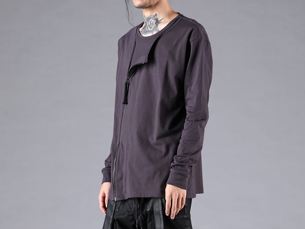 D.HYGEN - 25-26AW - Tops - Front Layered Long Sleeve T-Shirt （CHARCOAL） - ST101-1125A 1-0024