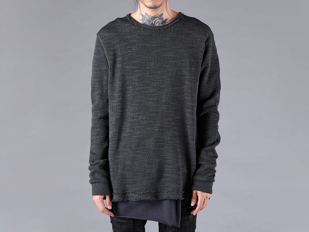 D.HYGEN - 25-26AW - Tops - Low Gauge Knit Layered T-Shirt （CHARCOAL） - ST101-0725A 1-0025