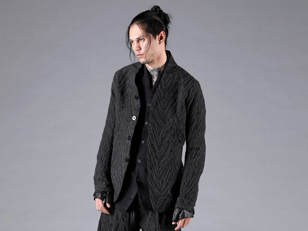 D.HYGEN - 25-26AW - Tops - Modified Helimbone Jacquard Jacket （CHARCOAL） - ST104-0425A 1-003