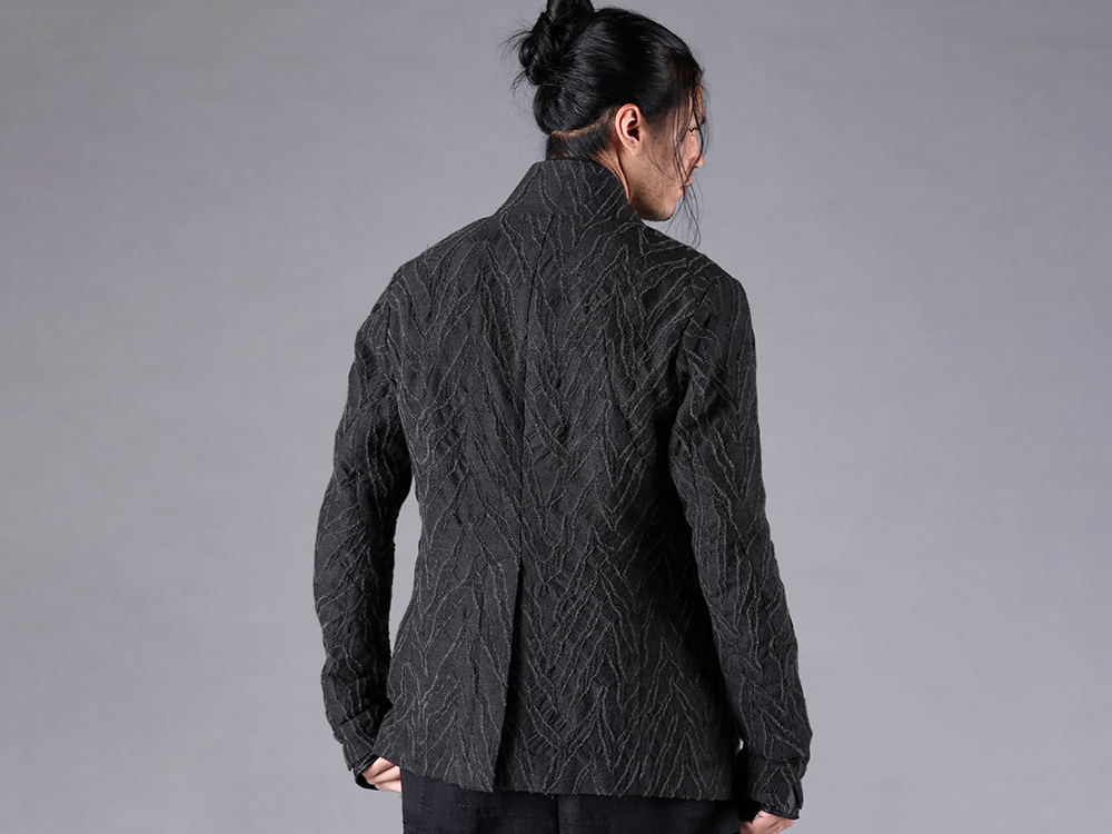 D.HYGEN - 25-26AW - Tops - Modified Helimbone Jacquard Jacket （CHARCOAL） - ST104-0425A 1-004