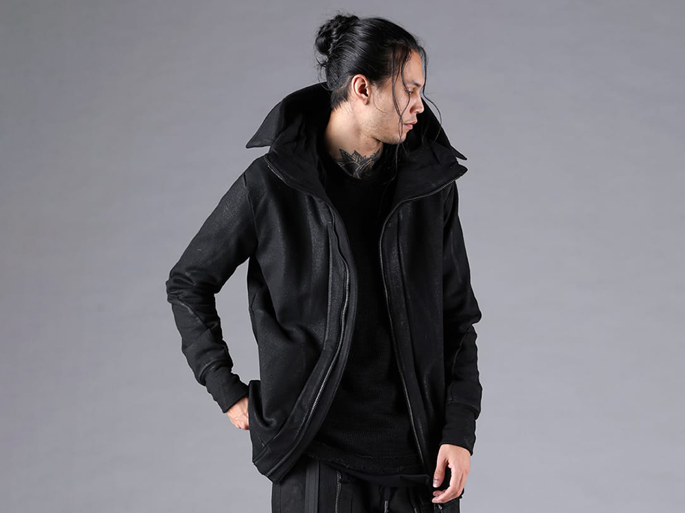 D.HYGEN - 25-26AW - Tops - Untwisted Fleece-Lined Coated Hooded Jacket （Black） - ST101-0225A-C 1-005