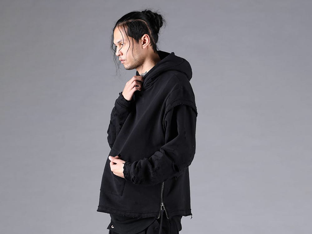D.HYGEN - 25-26AW - Tops - Untwisted Fleece-Lined Oversize Pullover Hoodie （BLACK） - ST101-0525A 1-007