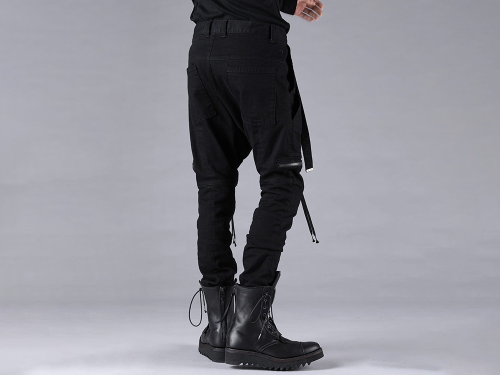 D.HYGEN - 25-26AW  - Pants - Stretch Denim Salopette Pocket Cargo Jog Pants （Black） - ST107-0625A 2-002