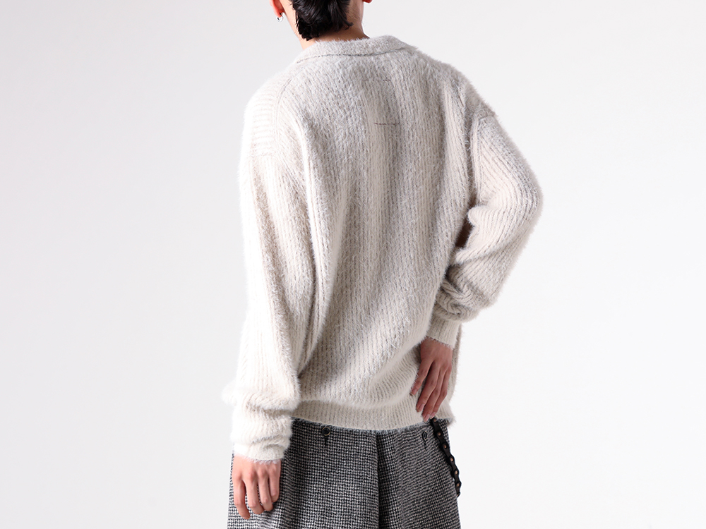 UMA WANG - 25-26AW  - Knitwear / Hoodies - POLO TOP （Off White） - W5/M/UK7584 2-002