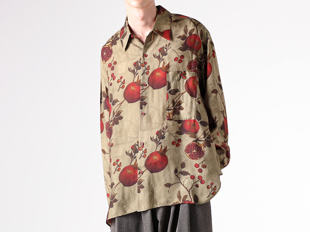 UMA WANG - 25-26AW - Shirt - TAB TOP （Tan Red Green） - W5/M/UM1502 3-001