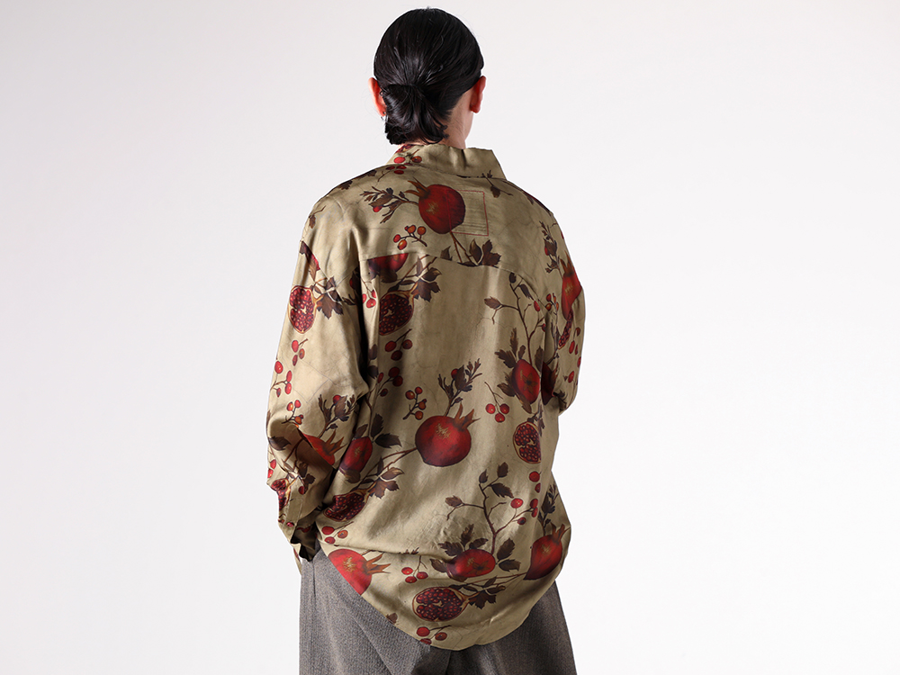 UMA WANG - 25-26AW - Shirt - TAB TOP （Tan Red Green） - W5/M/UM1502 3-002