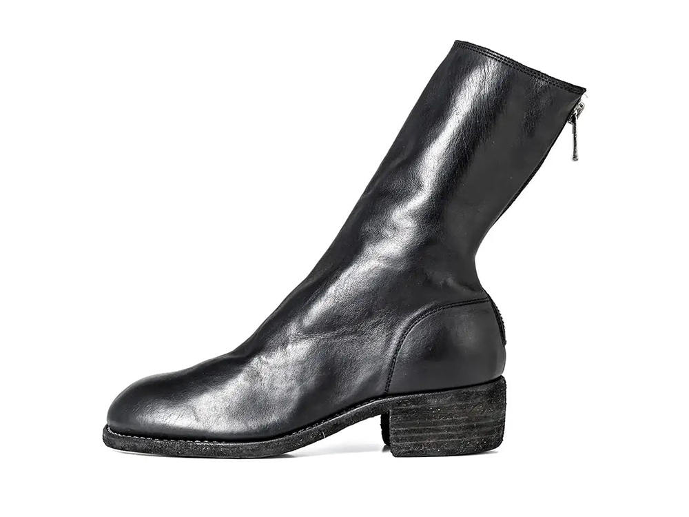 GUIDI - 25SS - Boots - Back Zip Boots Double Sole Wide Model (Black) - 788X 1-001