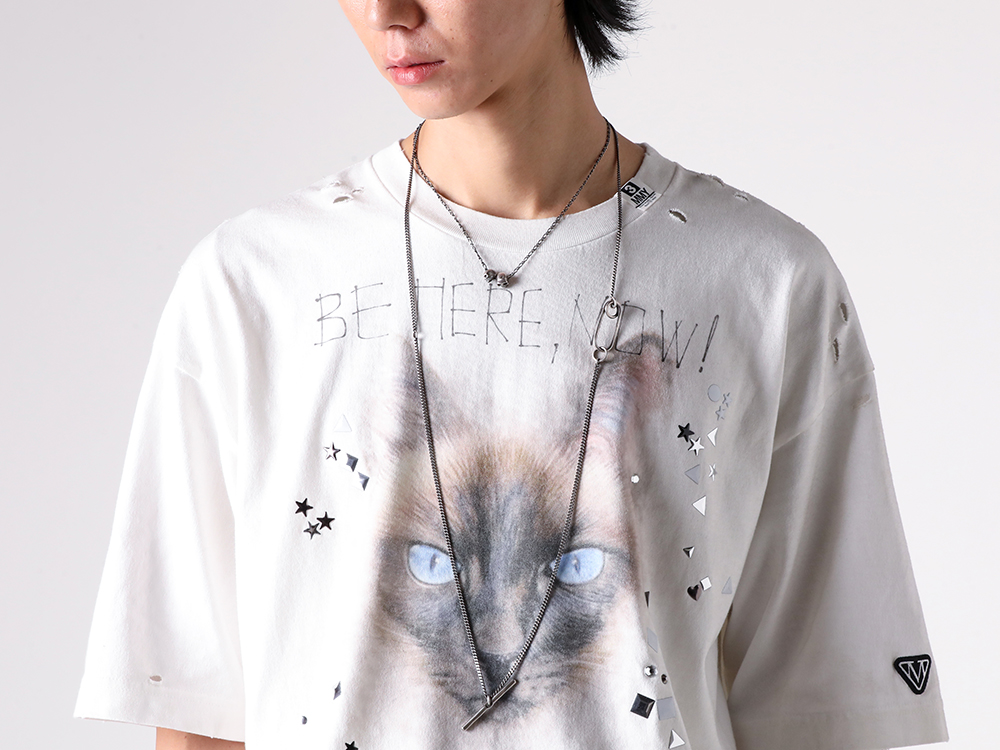 MIHARA YASUHIRO - 25AW Styling - Maison MIHARA YASUHIRO Embellished Distressed Tee - J15TS752 Embellished Distressed Tee - M3312 Necklace Two Skulls - M3015 Necklace Curl 1-004